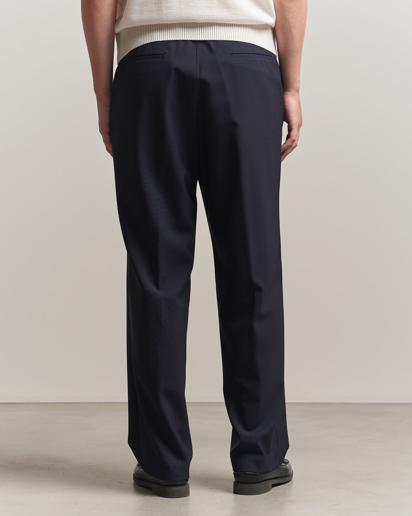 Mies | Housut | BOSS BLACK | Pat Pleated Wool Trousers Dark Blue