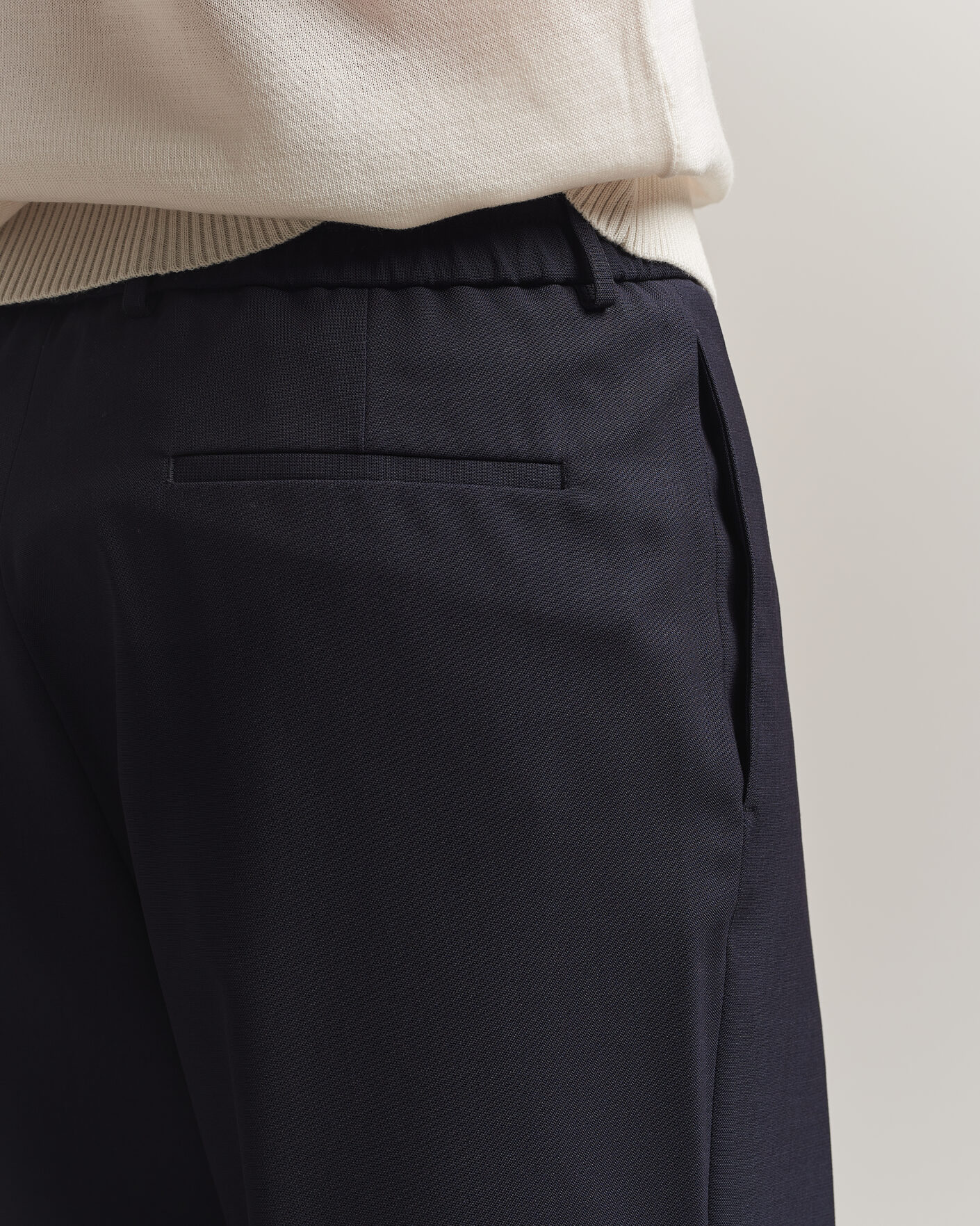 Mies | Housut | BOSS BLACK | Pat Pleated Wool Trousers Dark Blue