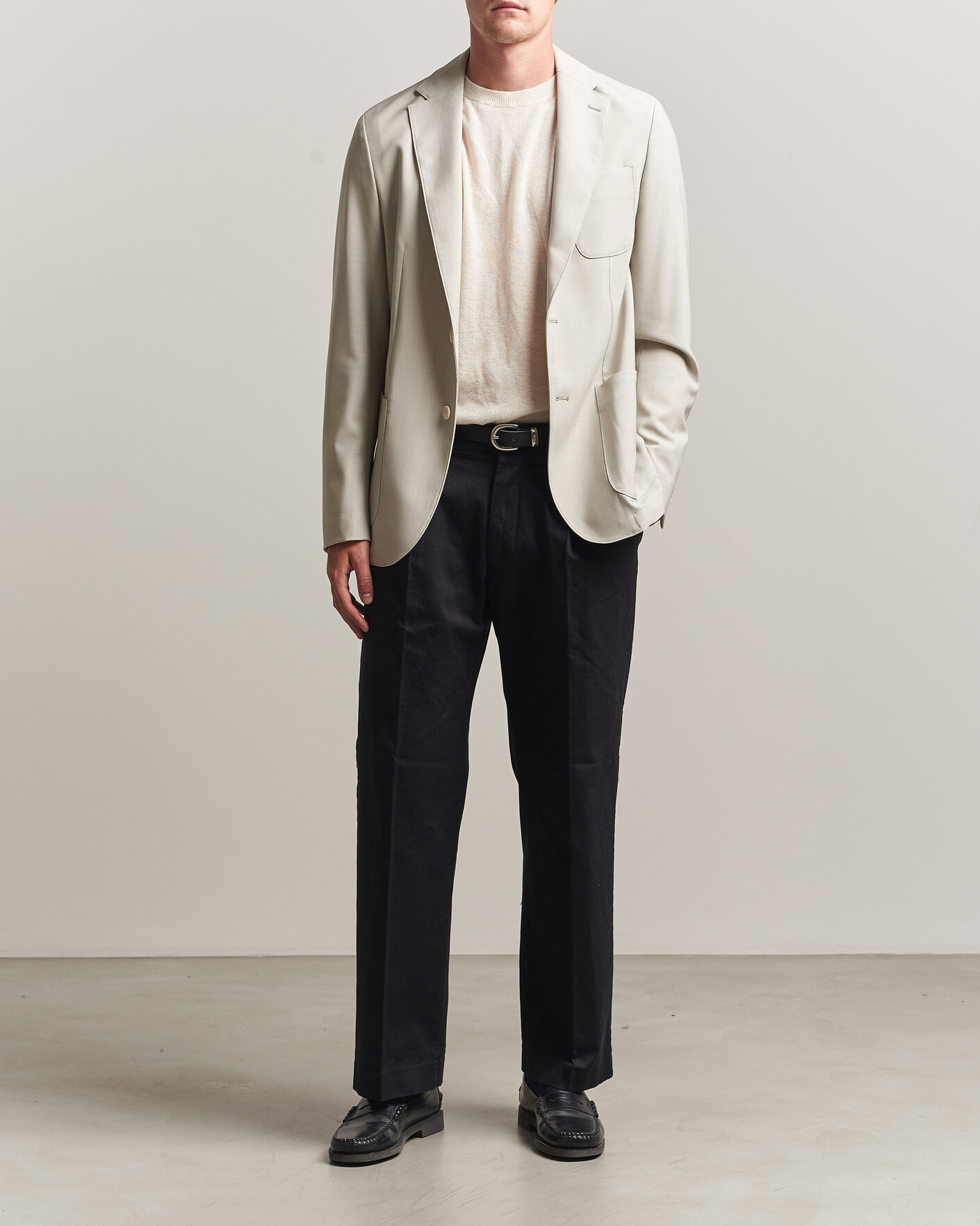 Mies | Pikkutakit | BOSS BLACK | Hanry Wool Patch Pocket Blazer Light Beige