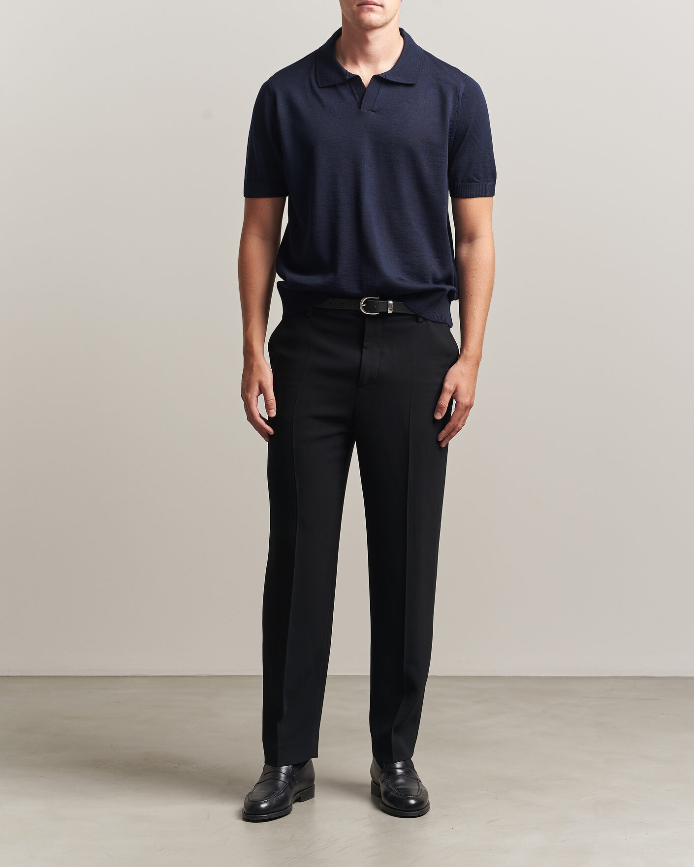 Mies | Pikeet | BOSS BLACK | Lantoni Knitted Polo Dark Blue