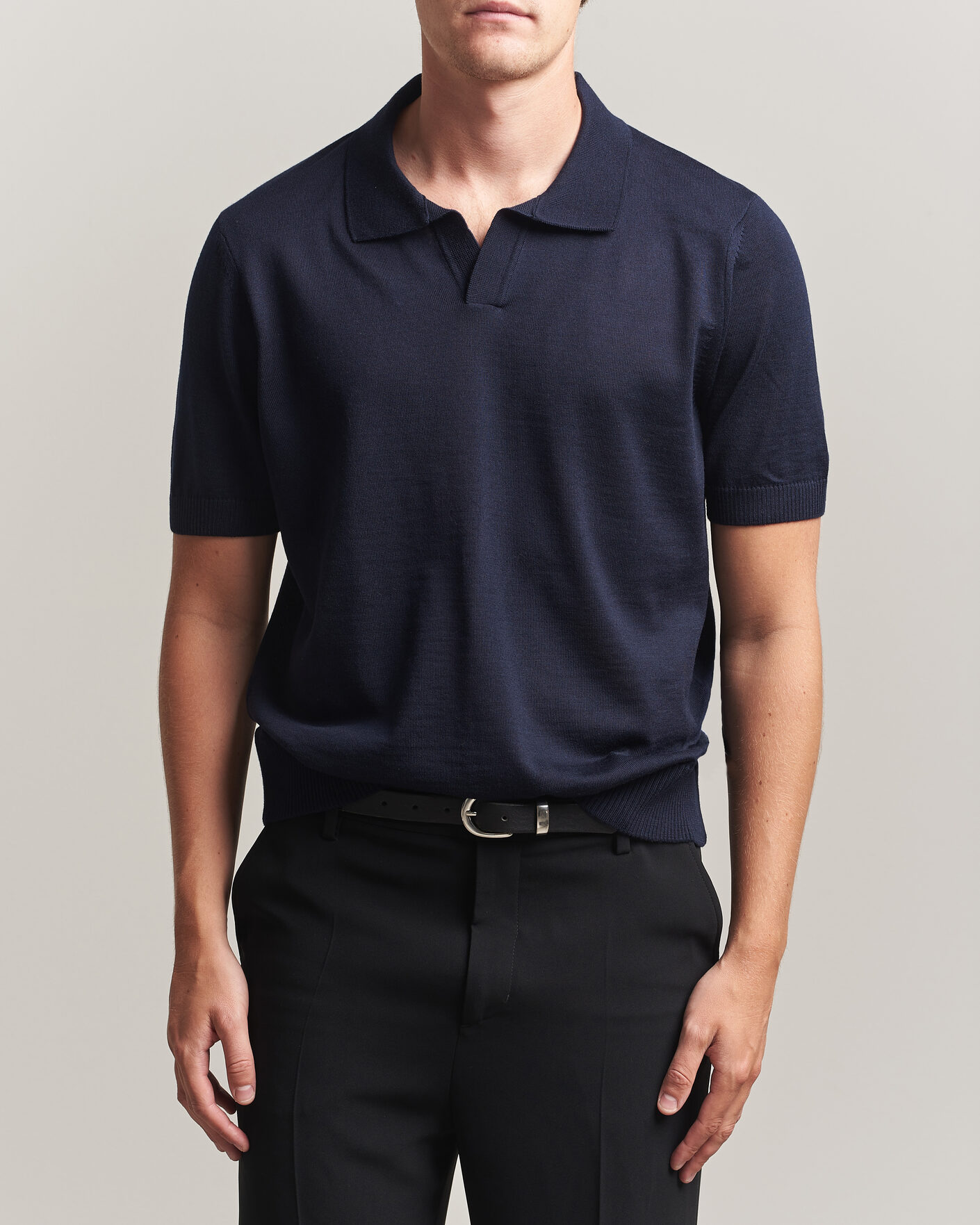 Mies | Pikeet | BOSS BLACK | Lantoni Knitted Polo Dark Blue