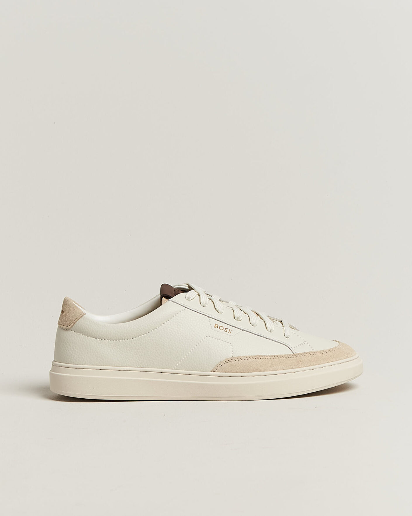 Mies | Tennarit | BOSS BLACK | Kieran Leather/Suede Sneaker Open White