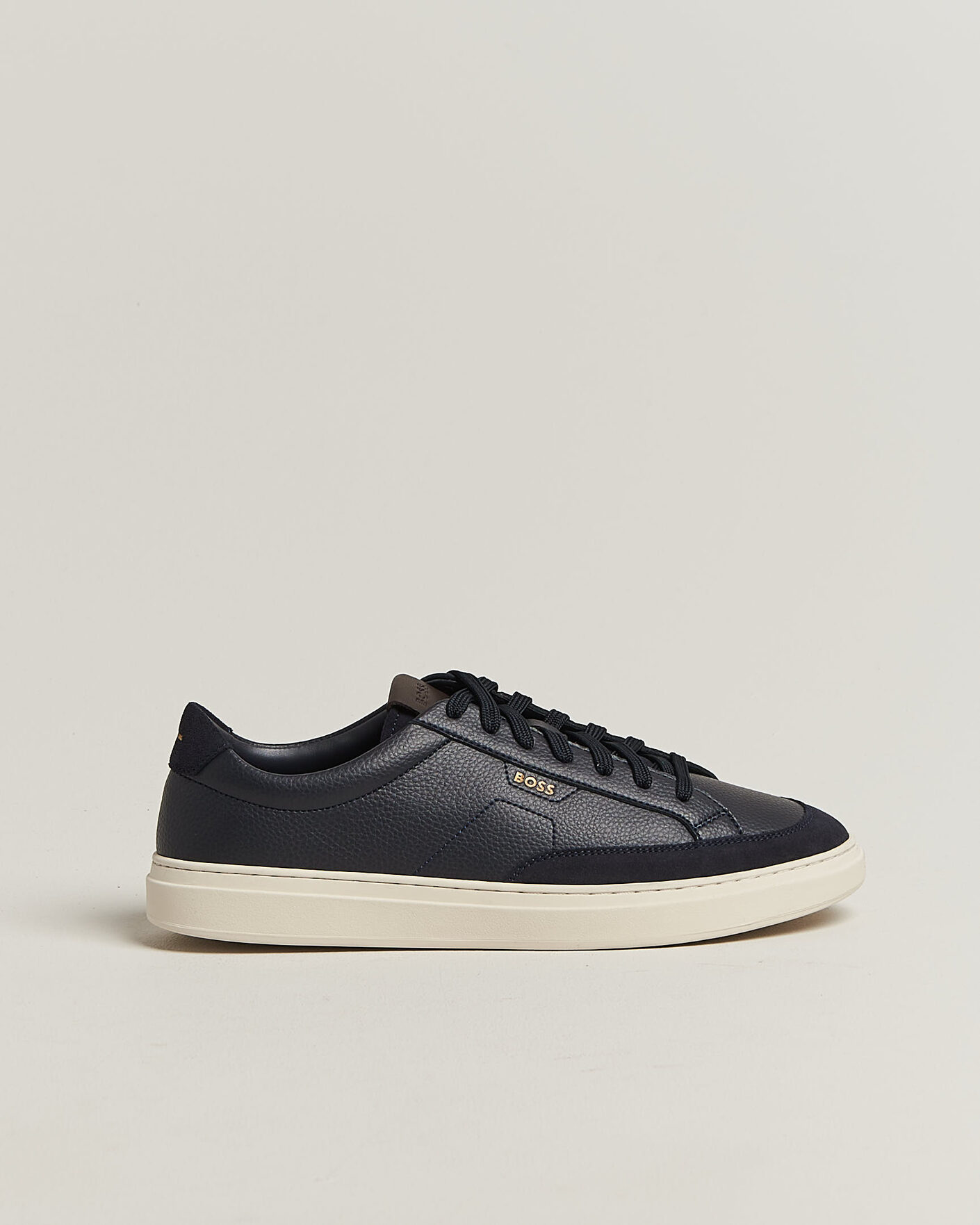Mies | Tennarit | BOSS BLACK | Kieran Leather/Suede Sneaker Dark Blue