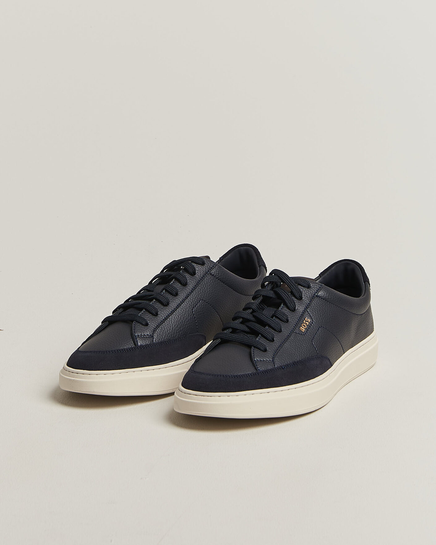 Mies | Tennarit | BOSS BLACK | Kieran Leather/Suede Sneaker Dark Blue