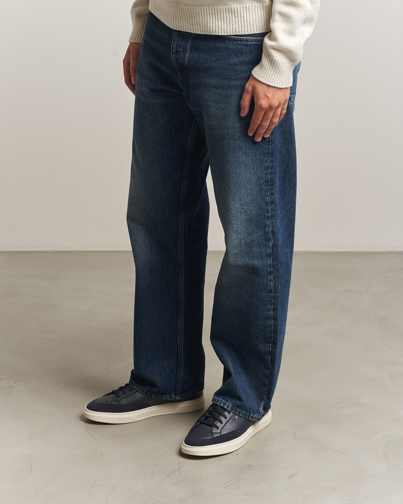 Mies | Tennarit | BOSS BLACK | Kieran Leather/Suede Sneaker Dark Blue