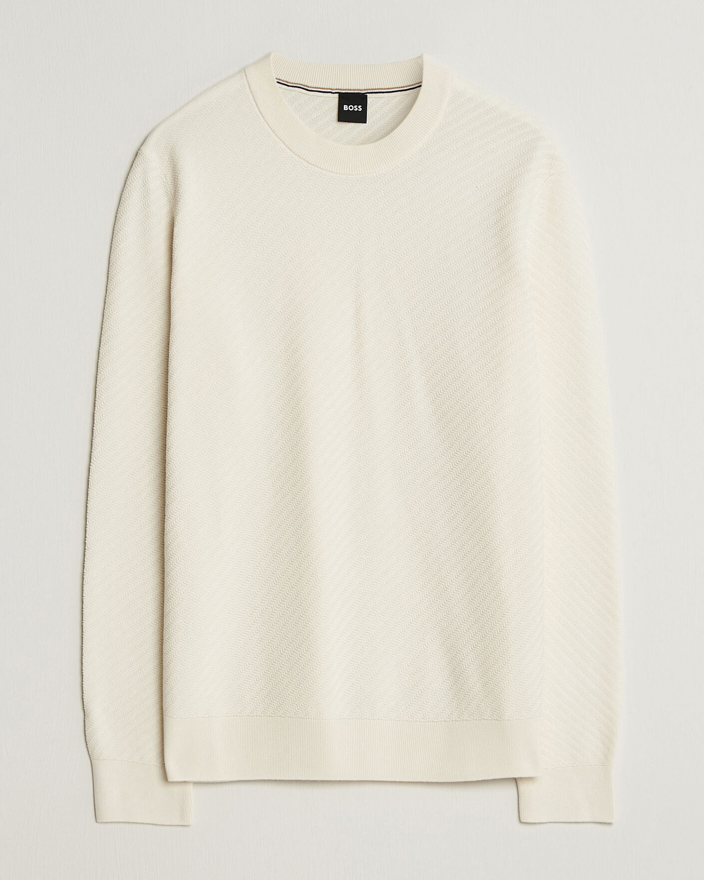 Mies | Puserot | BOSS BLACK | Lofranco Structured Knitted Sweater Open White