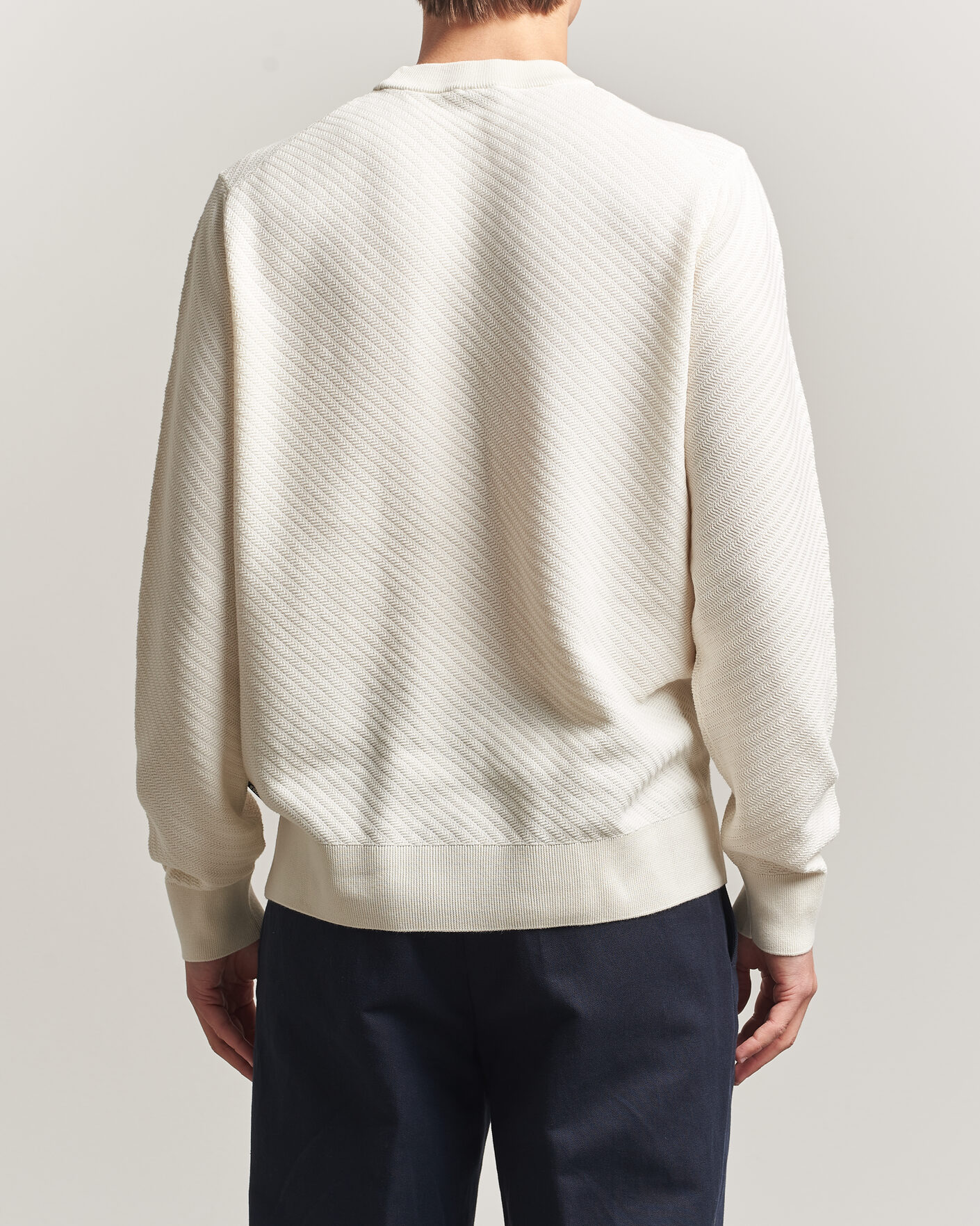 Mies | Puserot | BOSS BLACK | Lofranco Structured Knitted Sweater Open White