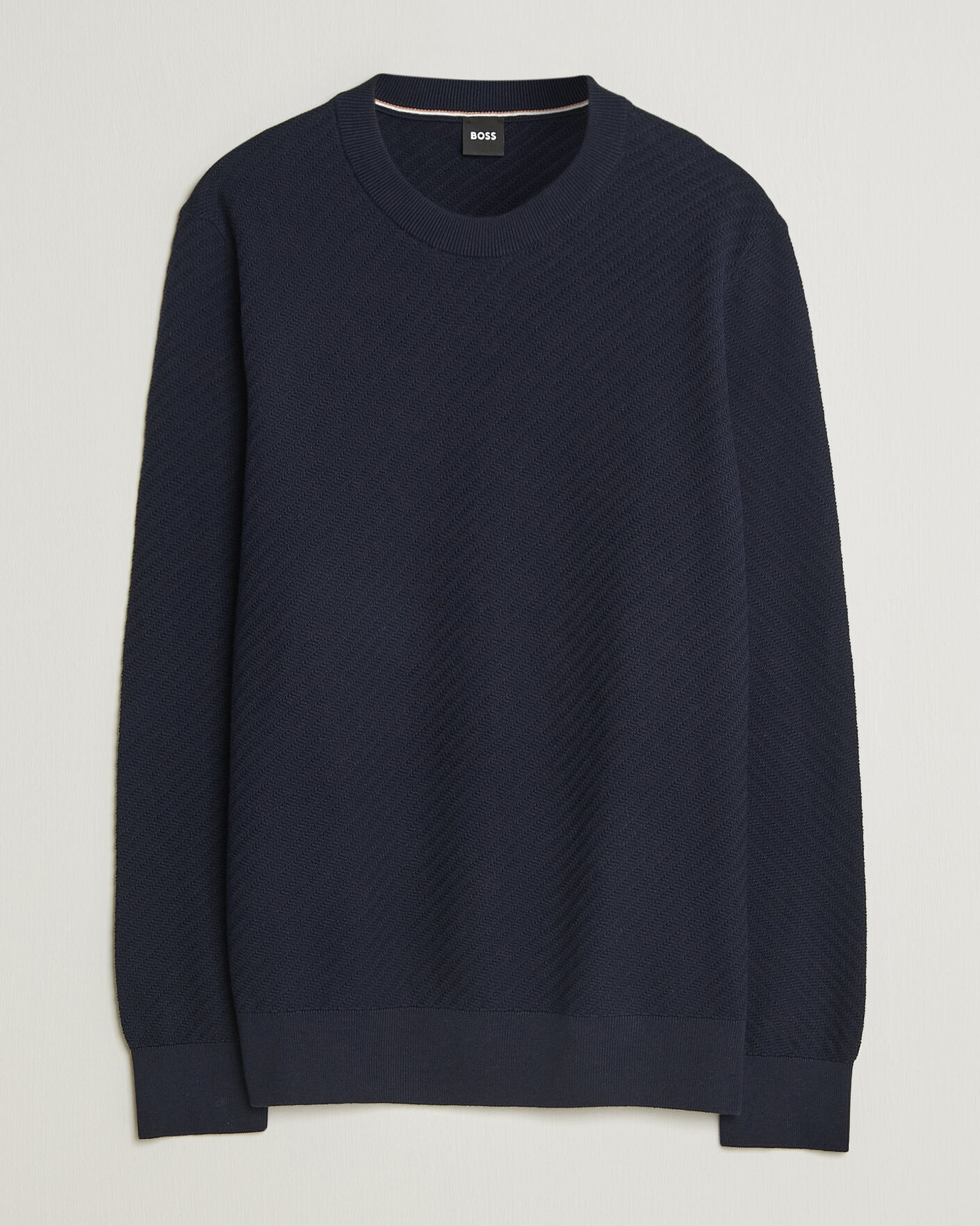 Mies | Puserot | BOSS BLACK | Lofranco Structured Knitted Sweater Dark Blue