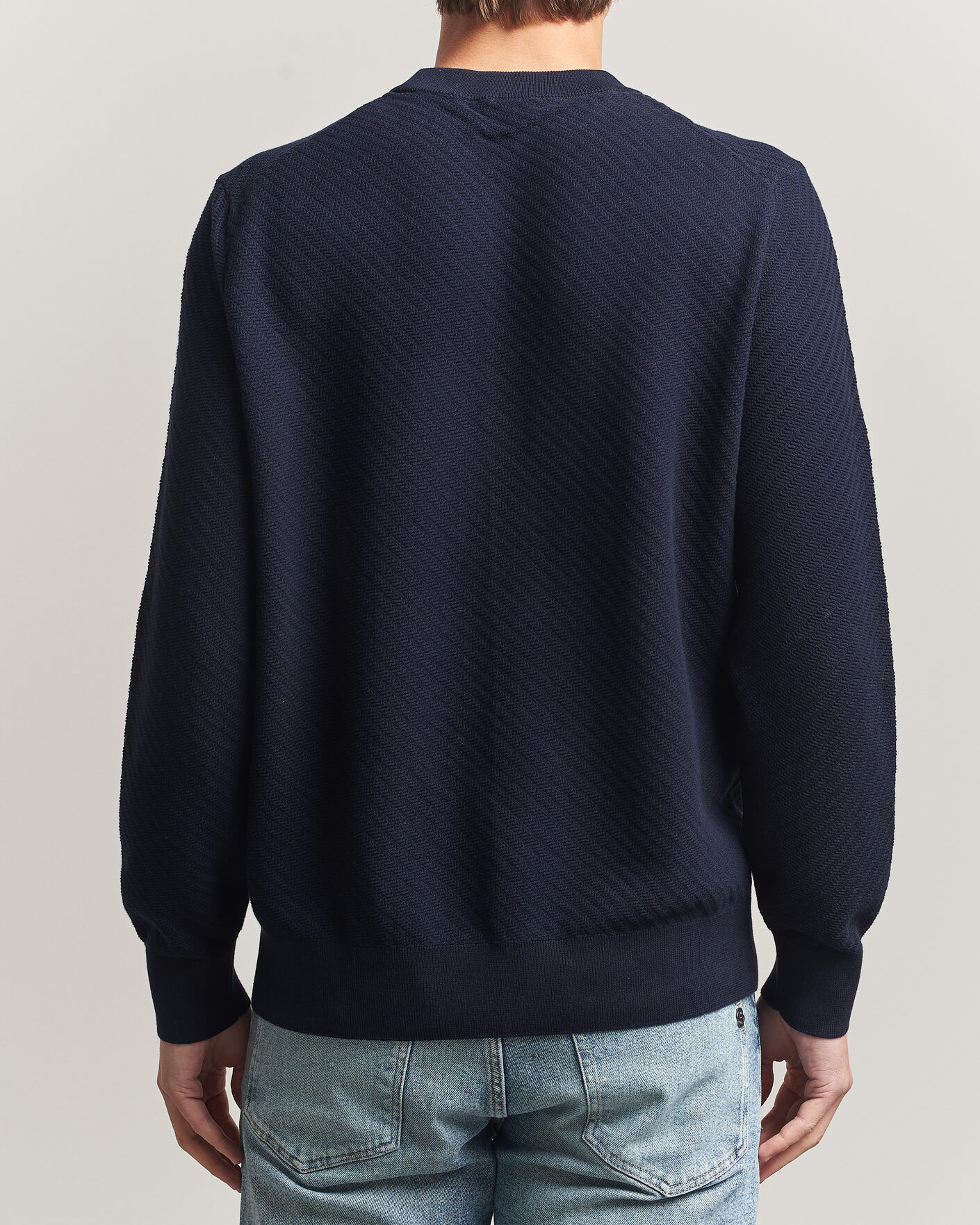 Mies | Puserot | BOSS BLACK | Lofranco Structured Knitted Sweater Dark Blue
