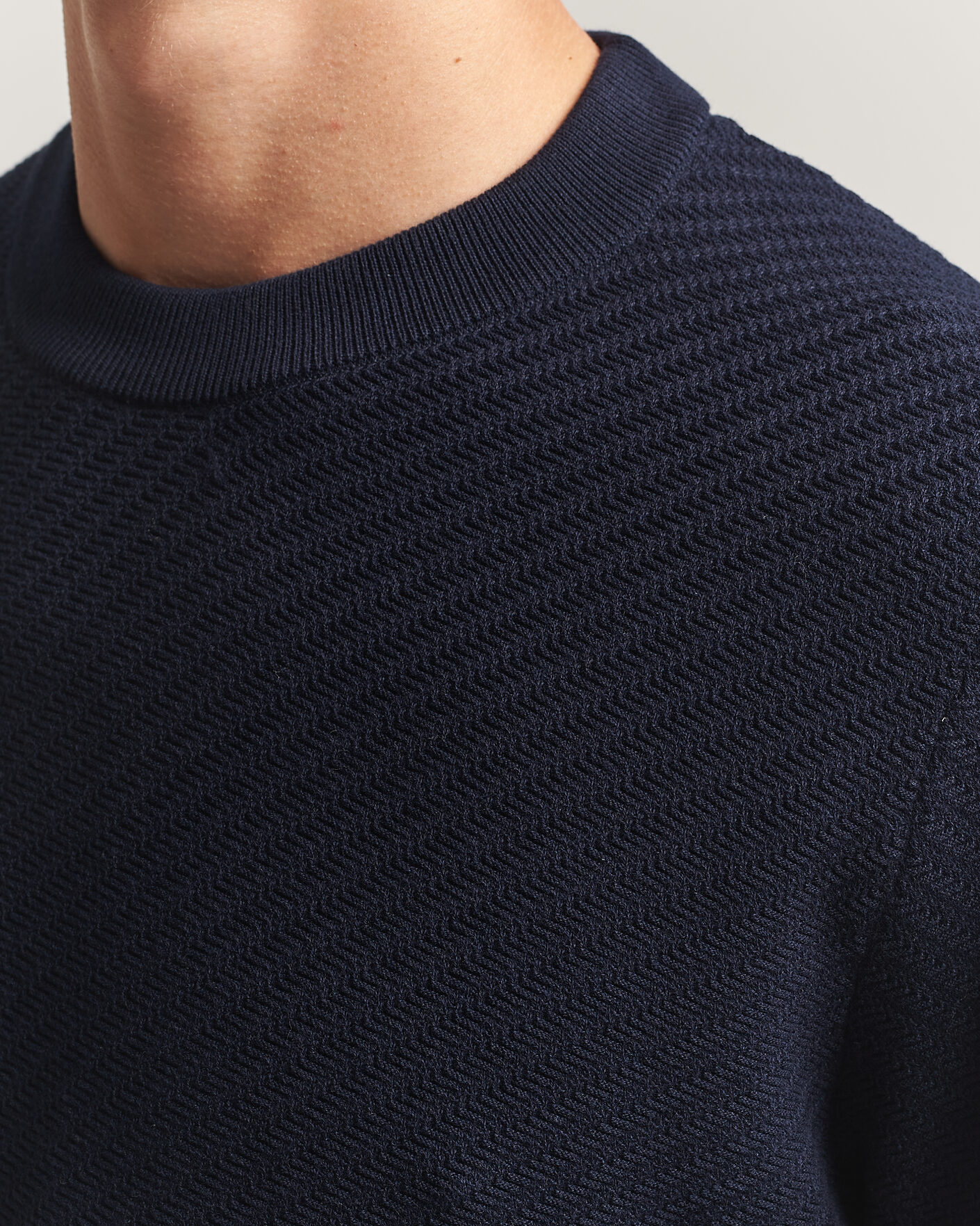 Mies | Puserot | BOSS BLACK | Lofranco Structured Knitted Sweater Dark Blue