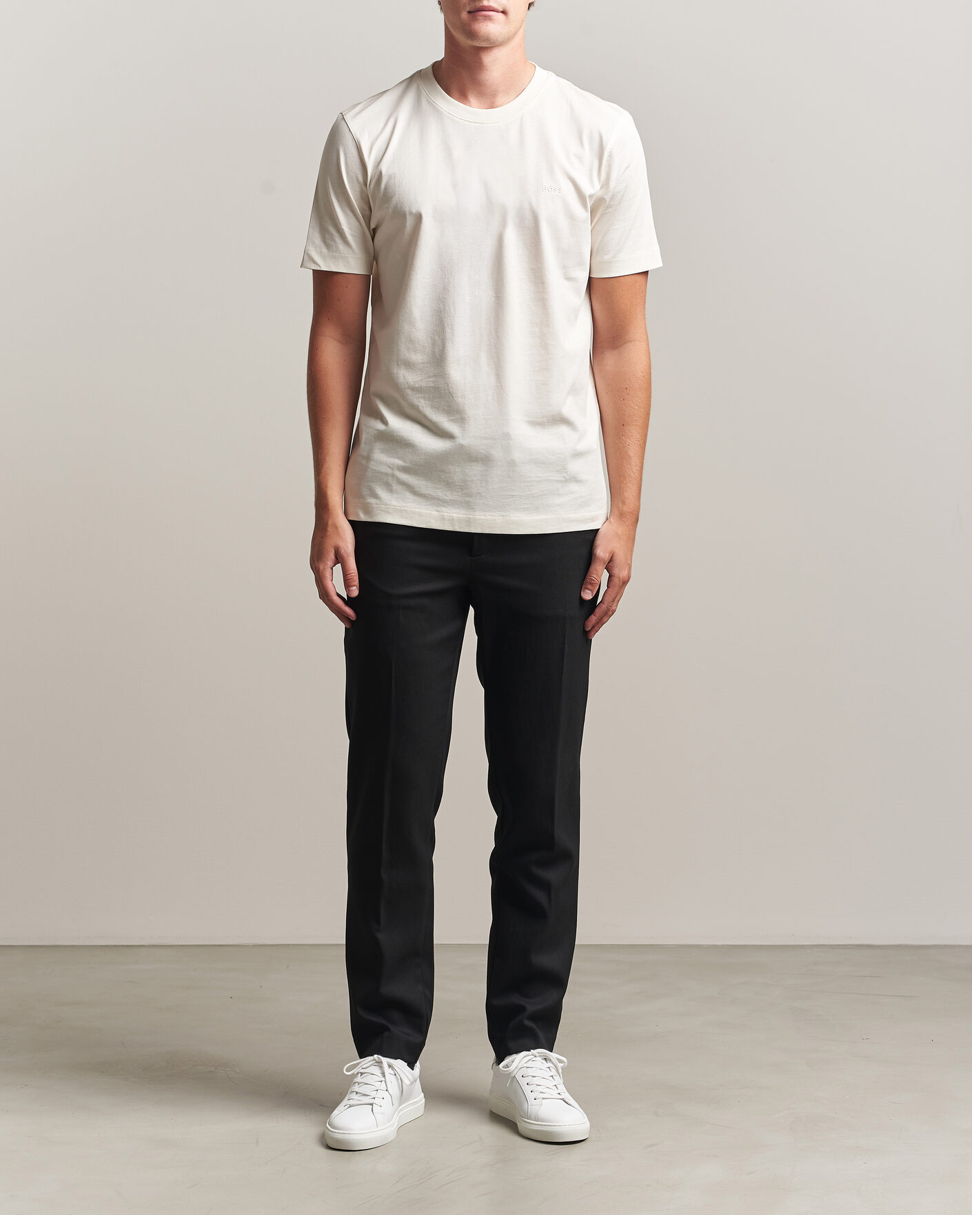 Mies | T-paidat | BOSS BLACK | Thompson Crew Neck T-Shirt Open White