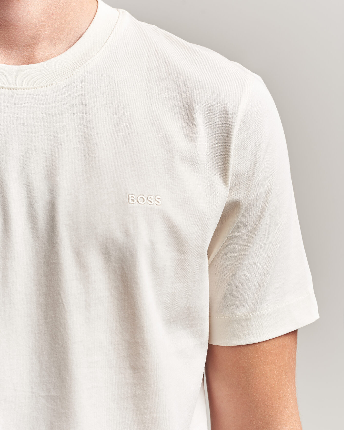 Mies | T-paidat | BOSS BLACK | Thompson Crew Neck T-Shirt Open White