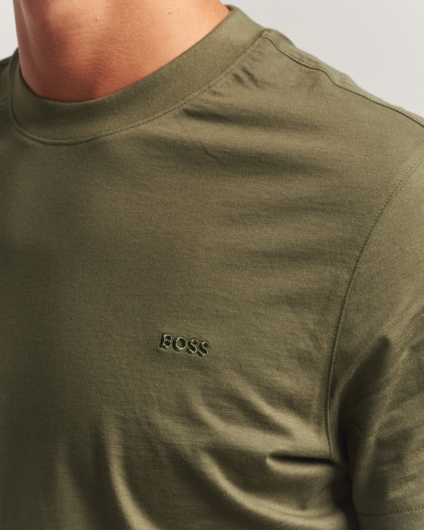 Mies | T-paidat | BOSS BLACK | Thompson Crew Neck T-Shirt Open Green