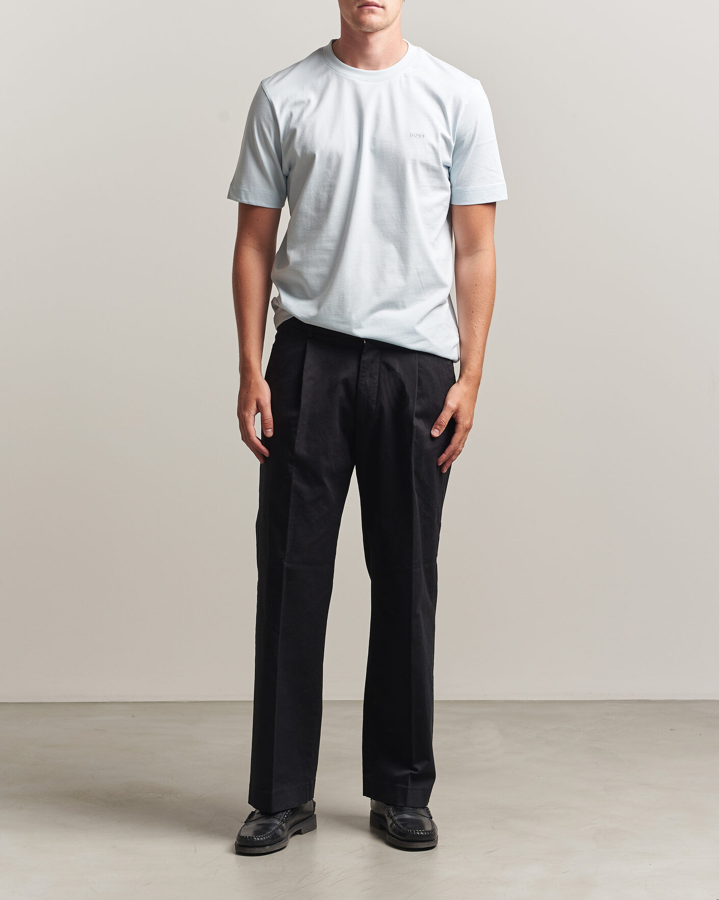 Mies | T-paidat | BOSS BLACK | Thompson Crew Neck T-Shirt Open Blue