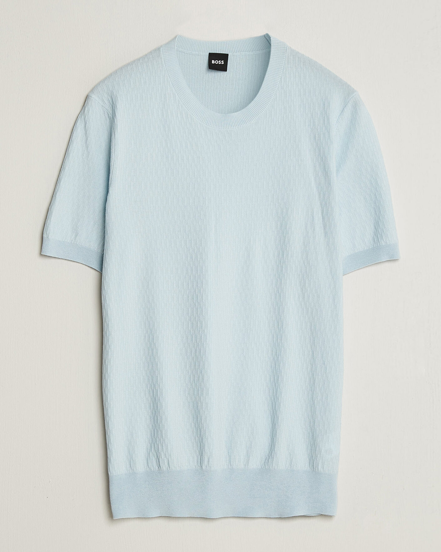 Mies | T-paidat | BOSS BLACK | Laruso Structured Knitted T-Shirt Open Blue