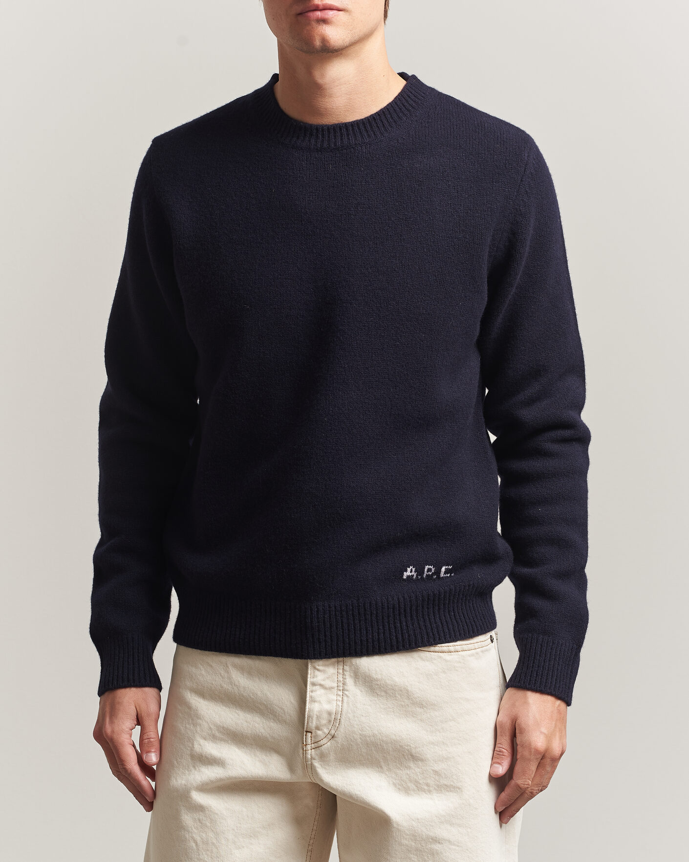 Mies | Puserot | A.P.C. | Edmond Wool Knitted Sweater Dark Navy
