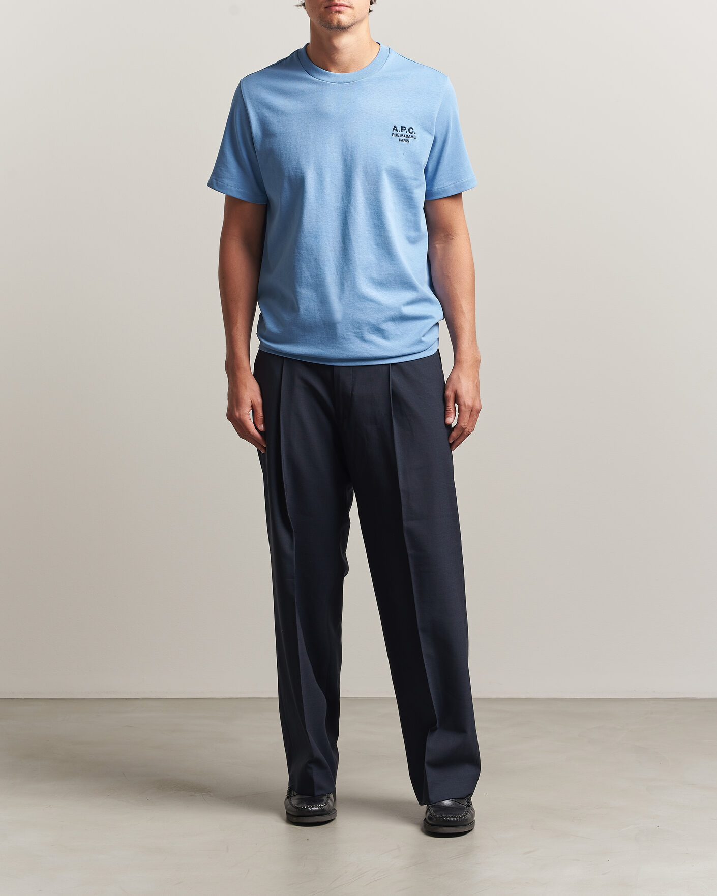 Mies | T-paidat | A.P.C. | Rue Madame T-Shirt Light Blue