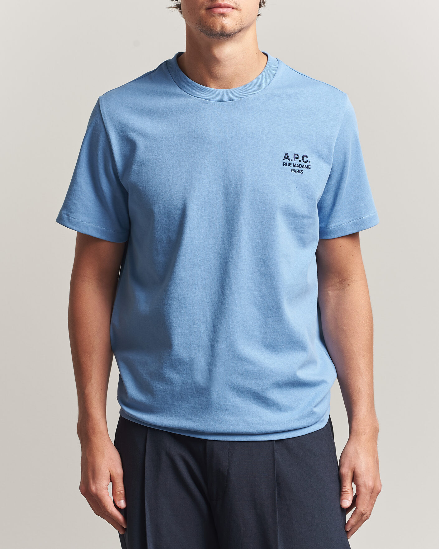 Mies | T-paidat | A.P.C. | Rue Madame T-Shirt Light Blue