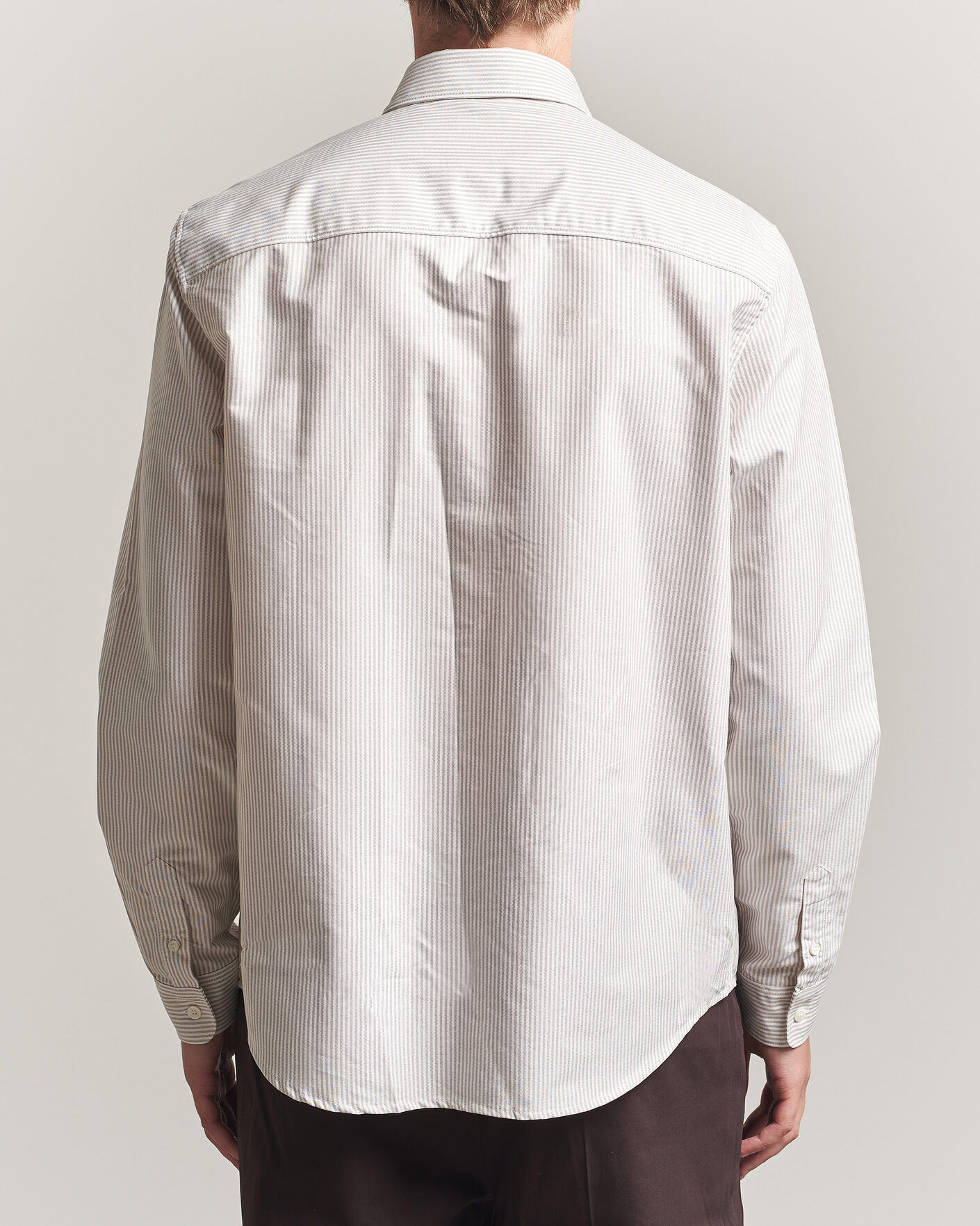 Mies | Kauluspaidat | A.P.C. | Greg Striped Oxford Shirt Beige/White