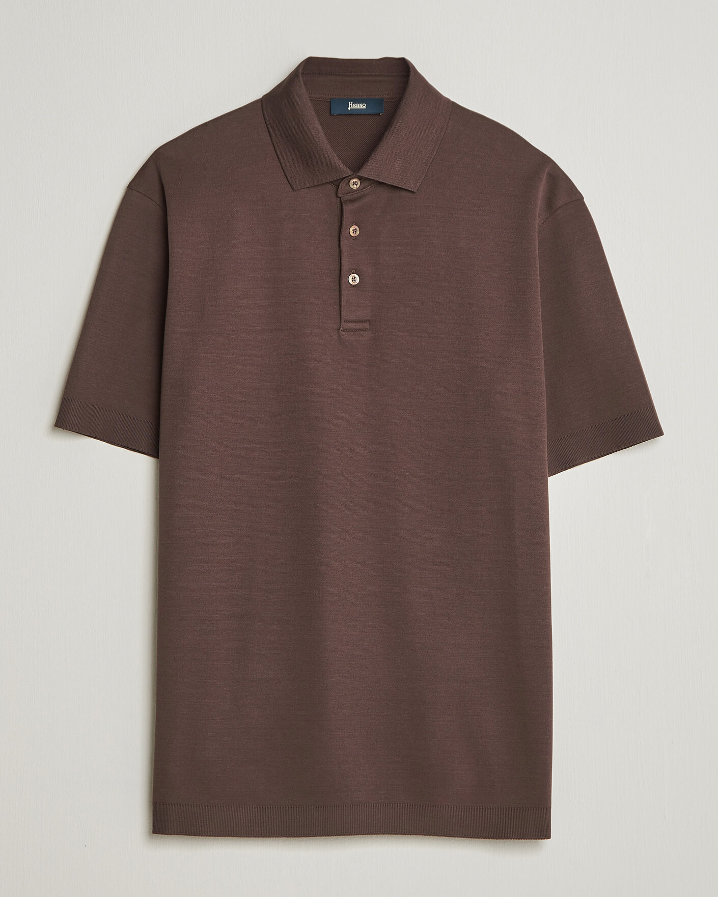 Mies | Pikeet | Herno | Micro Piquet Polo Brown
