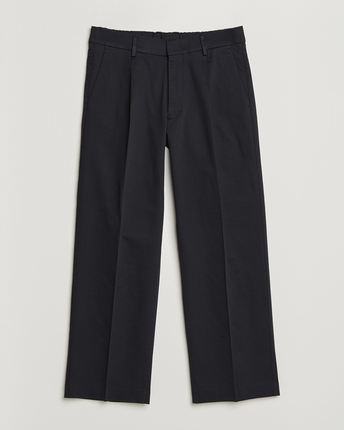 Mies | Housut | NN07 | Kay Relaxed Fit Pleated Cotton Trousers Navy Blue