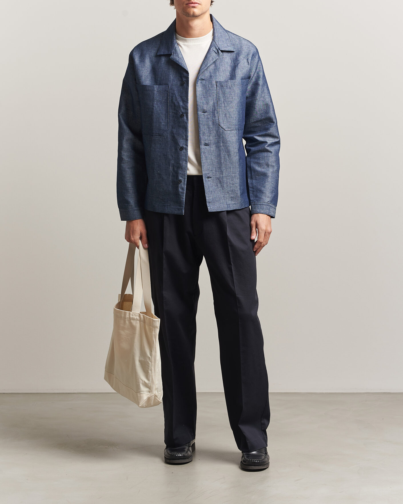 Mies | Housut | NN07 | Kay Relaxed Fit Pleated Cotton Trousers Navy Blue