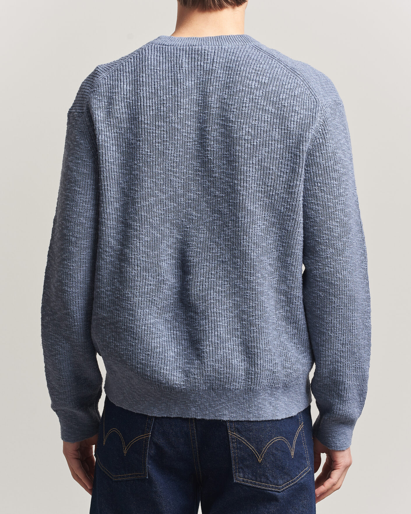 Mies | Puserot | NN07 | Russell Cotton Knitted Sweater Stone Blue