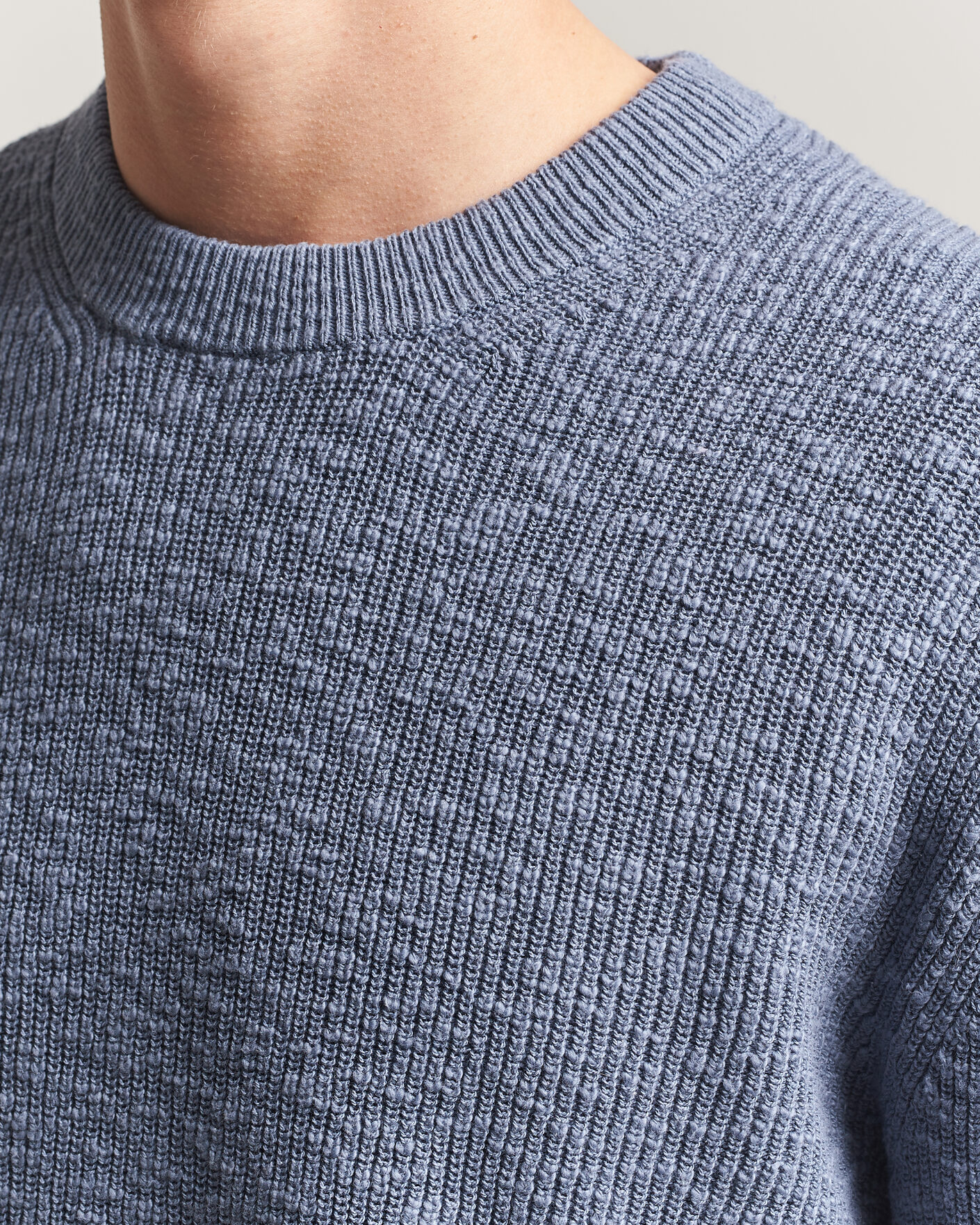 Mies | Puserot | NN07 | Russell Cotton Knitted Sweater Stone Blue
