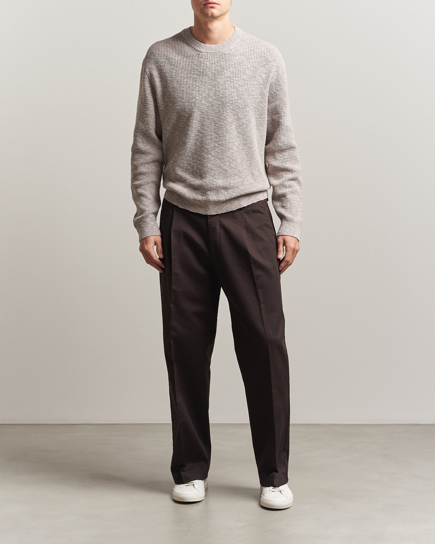 Mies | Puserot | NN07 | Russell Cotton Knitted Sweater Moon Dust