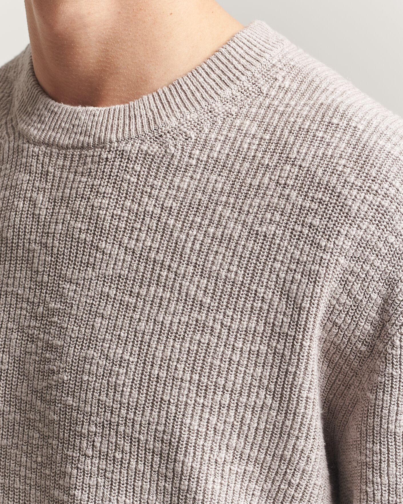 Mies | Puserot | NN07 | Russell Cotton Knitted Sweater Moon Dust