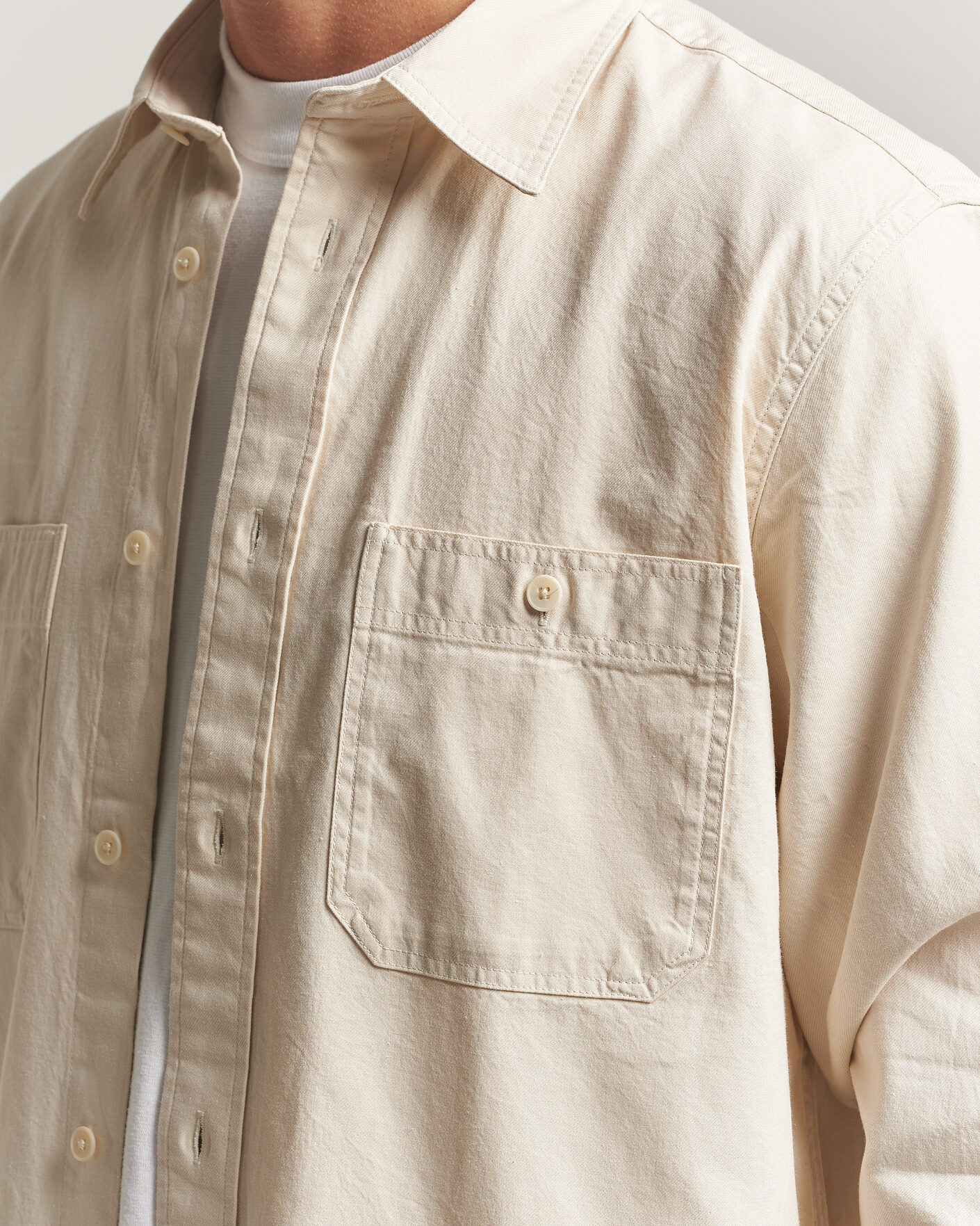Mies | Kauluspaidat | NN07 | Colby Twill Overshirt Ivory