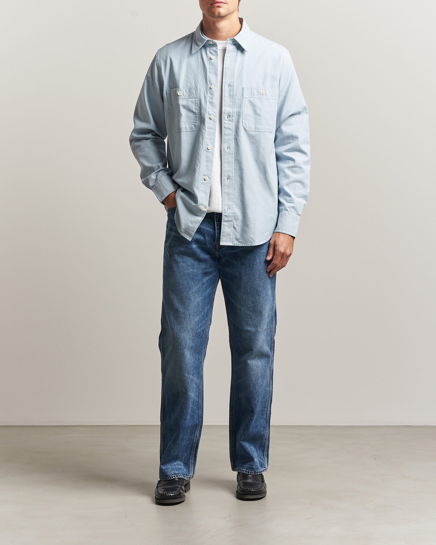 Mies | Kauluspaidat | NN07 | Colby Twill Overshirt Sky Mist