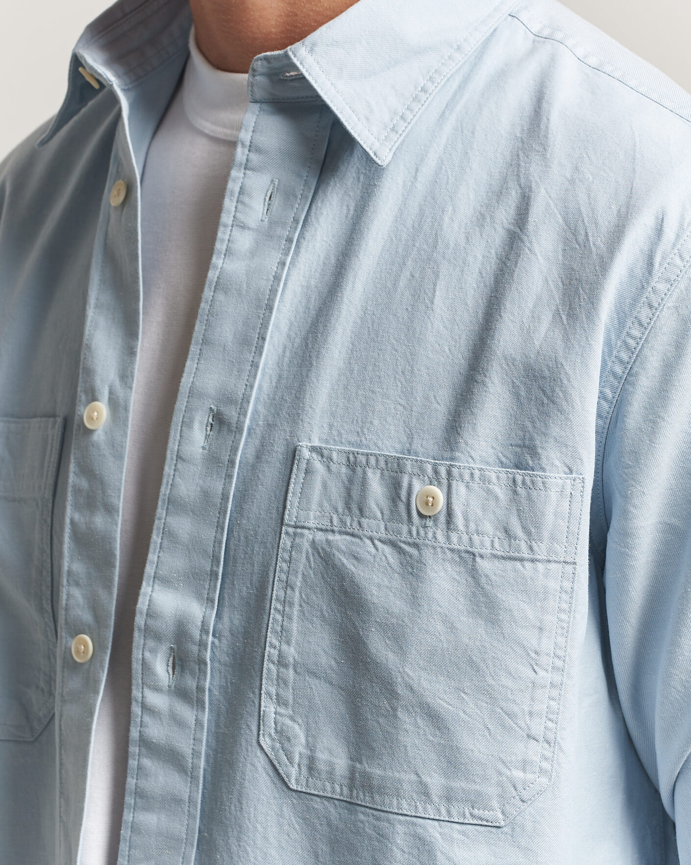 Mies | Kauluspaidat | NN07 | Colby Twill Overshirt Sky Mist