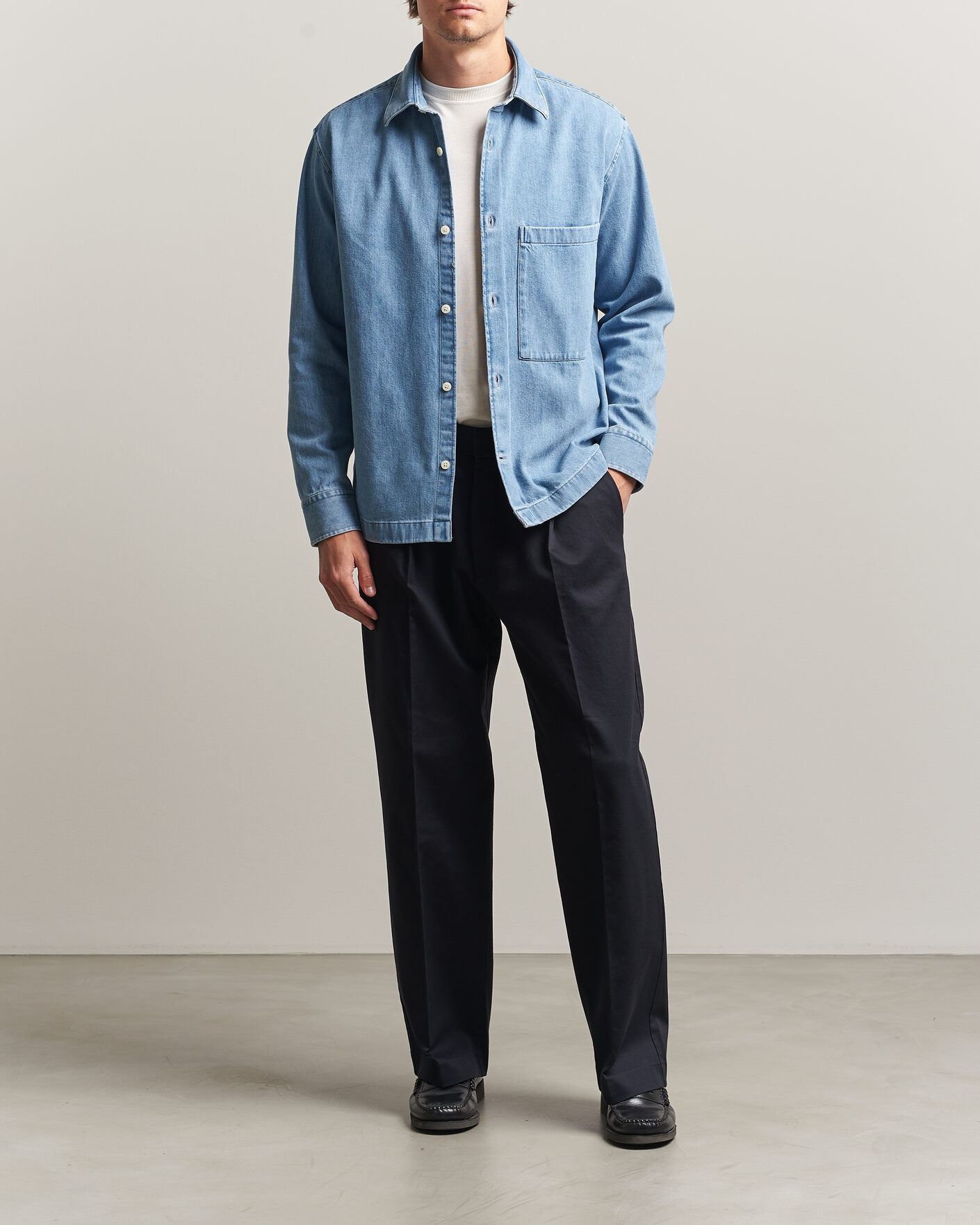 Mies | Kauluspaidat | NN07 | Freddy Denim Overshirt Light Blue
