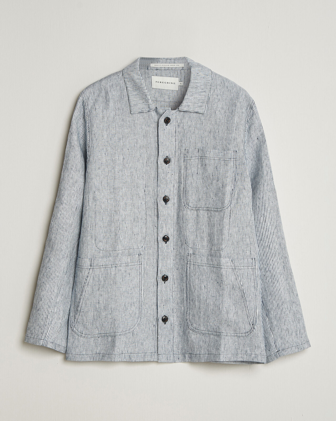 Mies | Kauluspaidat | Peregrine | Windsor Linen Shacket Navy Stripe