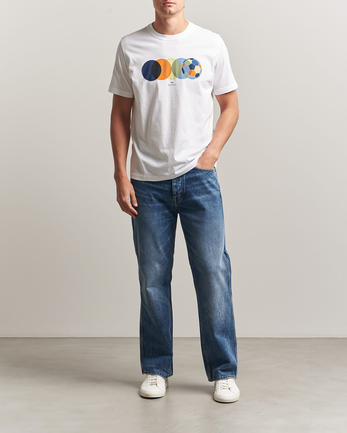 Mies | T-paidat | PS Paul Smith | Football Crew Neck T-Shirt White