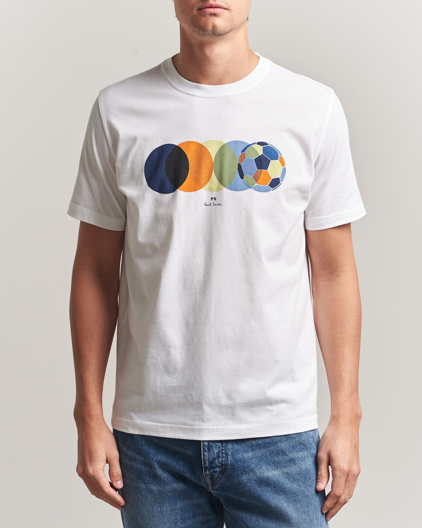 Mies | T-paidat | PS Paul Smith | Footbal Crew Neck T-Shirt White