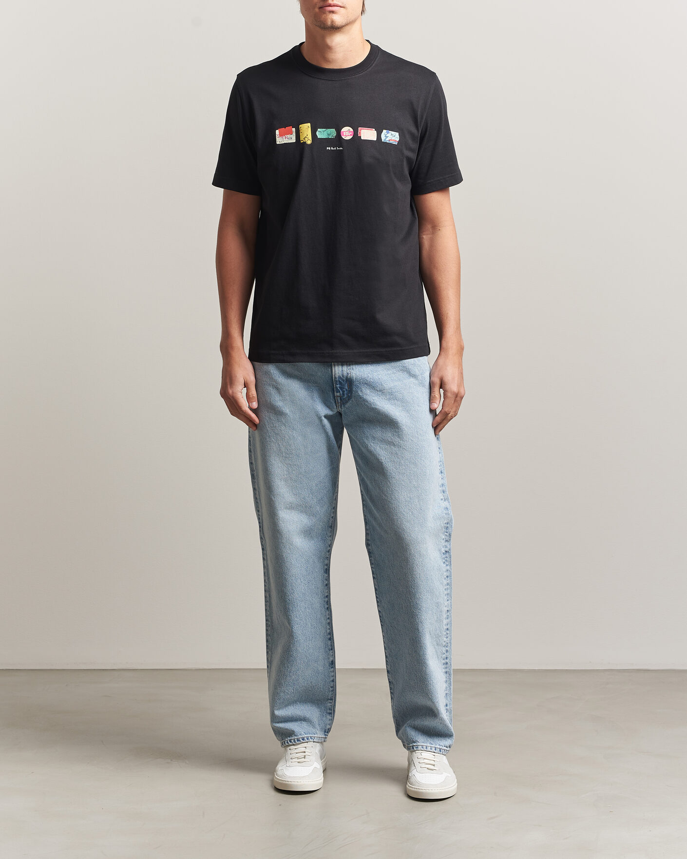Mies | T-paidat | PS Paul Smith | In A Row Crew Neck T-Shirt Black