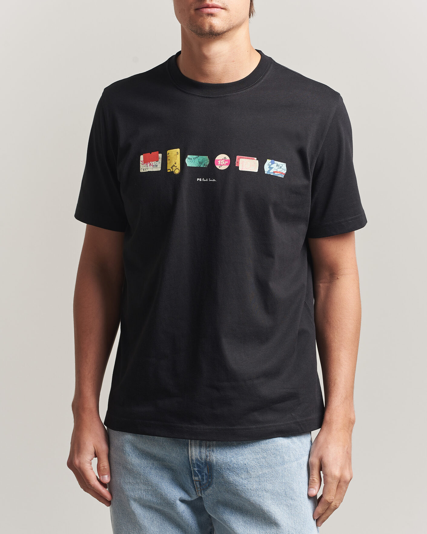 Mies | T-paidat | PS Paul Smith | In A Row Crew Neck T-Shirt Black