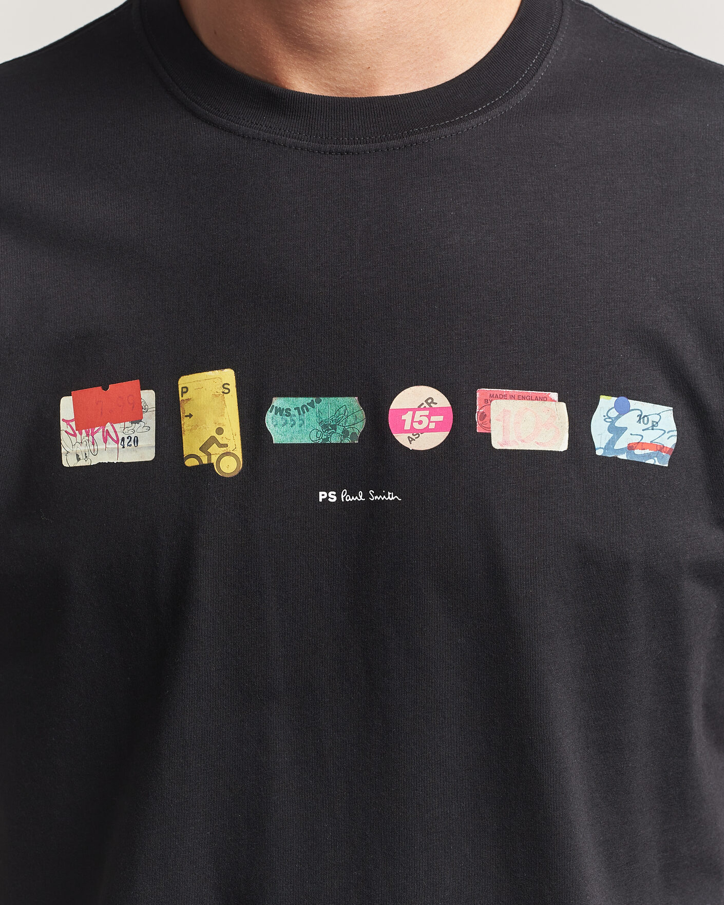 Mies | T-paidat | PS Paul Smith | In A Row Crew Neck T-Shirt Black