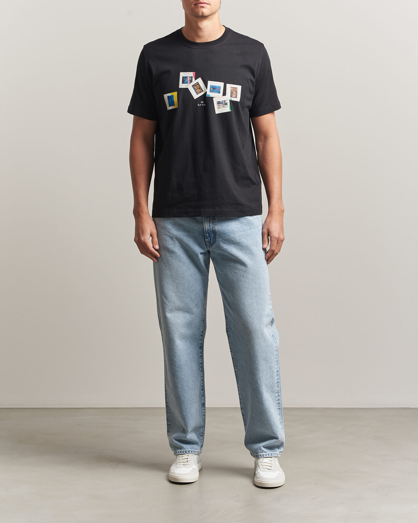 Mies | T-paidat | PS Paul Smith | Slides Crew Neck T-Shirt Black