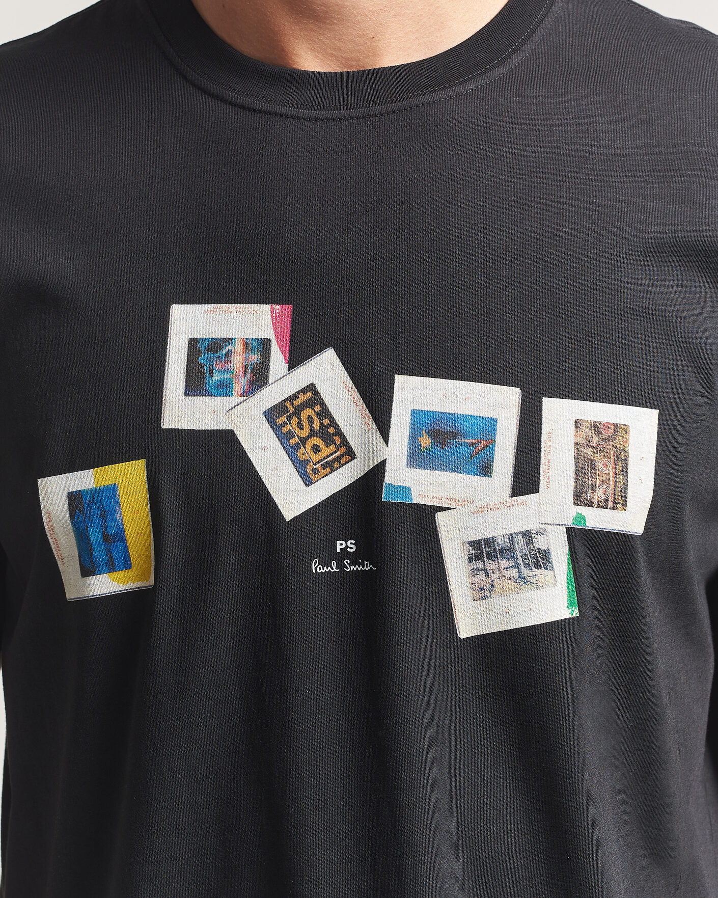 Mies | T-paidat | PS Paul Smith | Slides Crew Neck T-Shirt Black