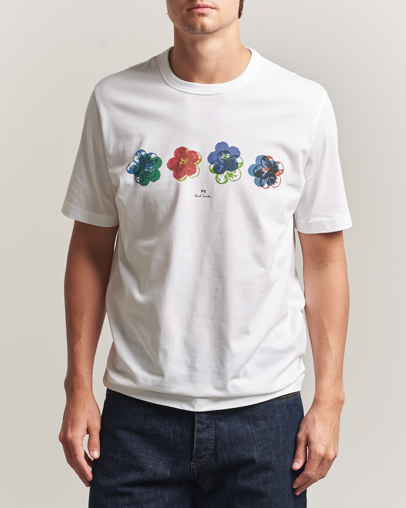 Mies | T-paidat | PS Paul Smith | Flower Crew Neck T-Shirt White