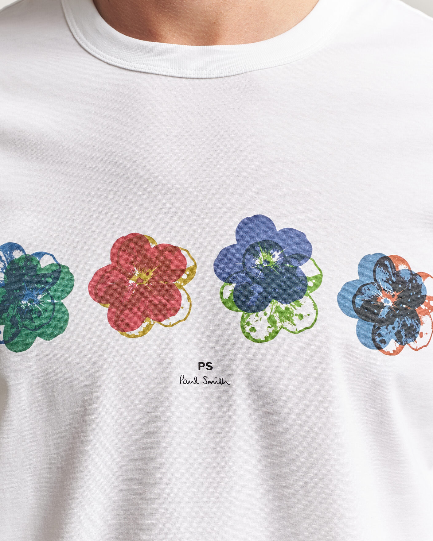 Mies | T-paidat | PS Paul Smith | Flower Crew Neck T-Shirt White