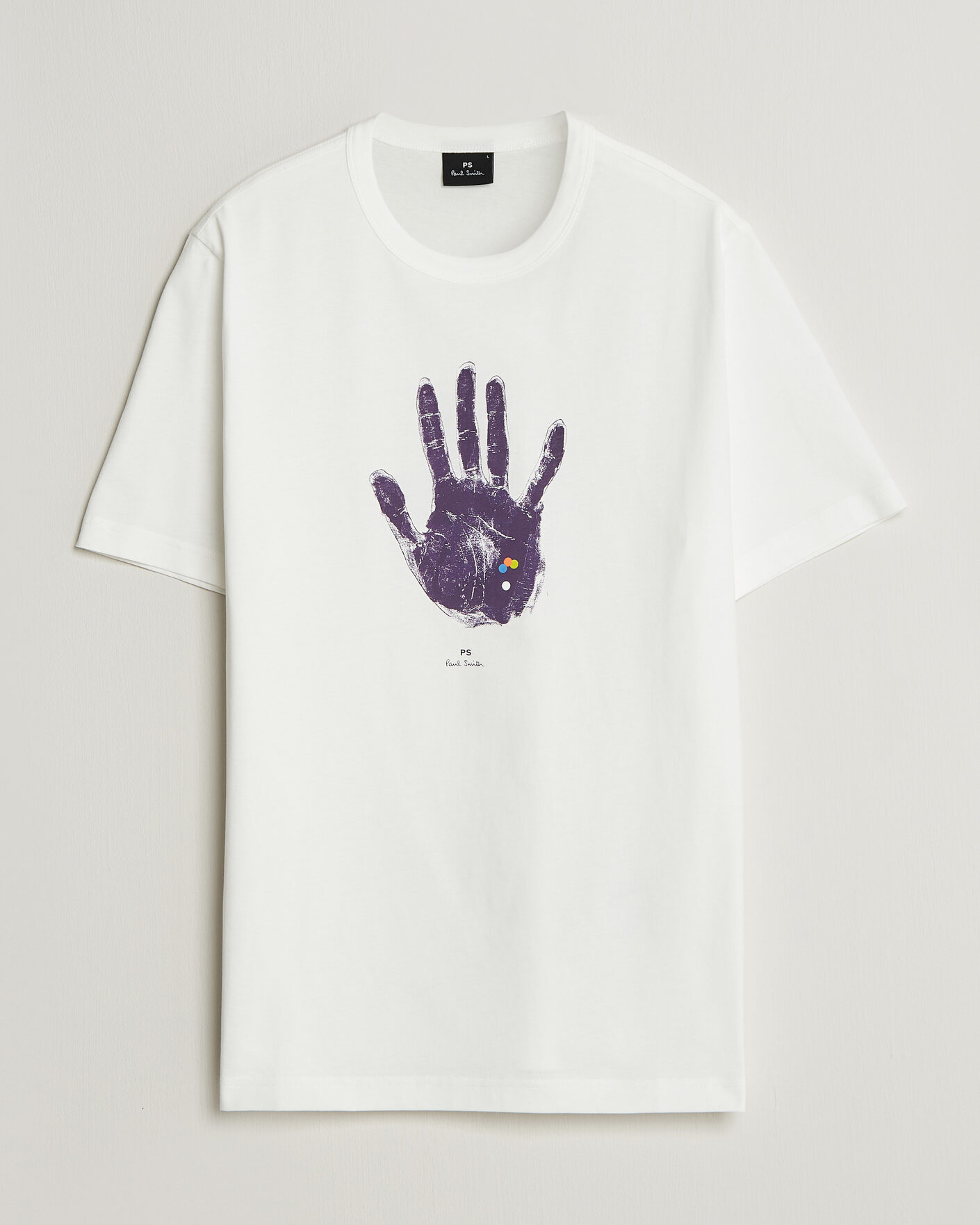Mies | T-paidat | PS Paul Smith | Hand Crew Neck T-Shirt White