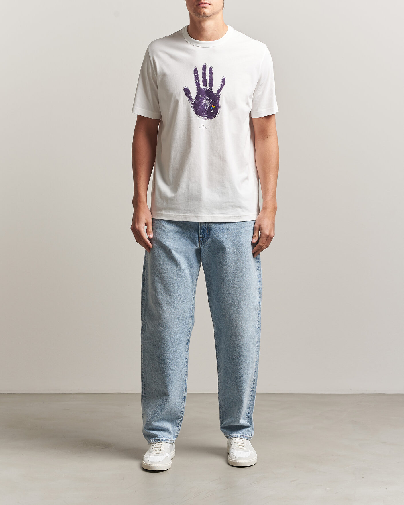 Mies | T-paidat | PS Paul Smith | Hand Crew Neck T-Shirt White