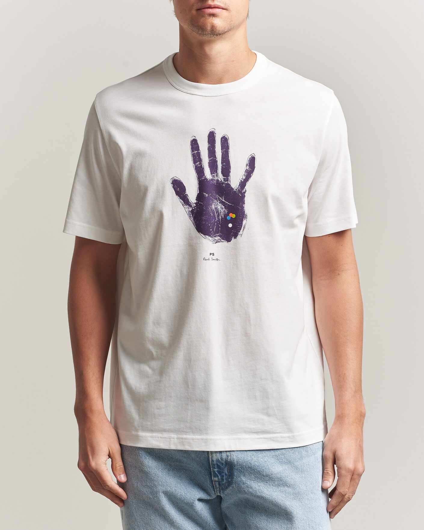 Mies | T-paidat | PS Paul Smith | Hand Crew Neck T-Shirt White