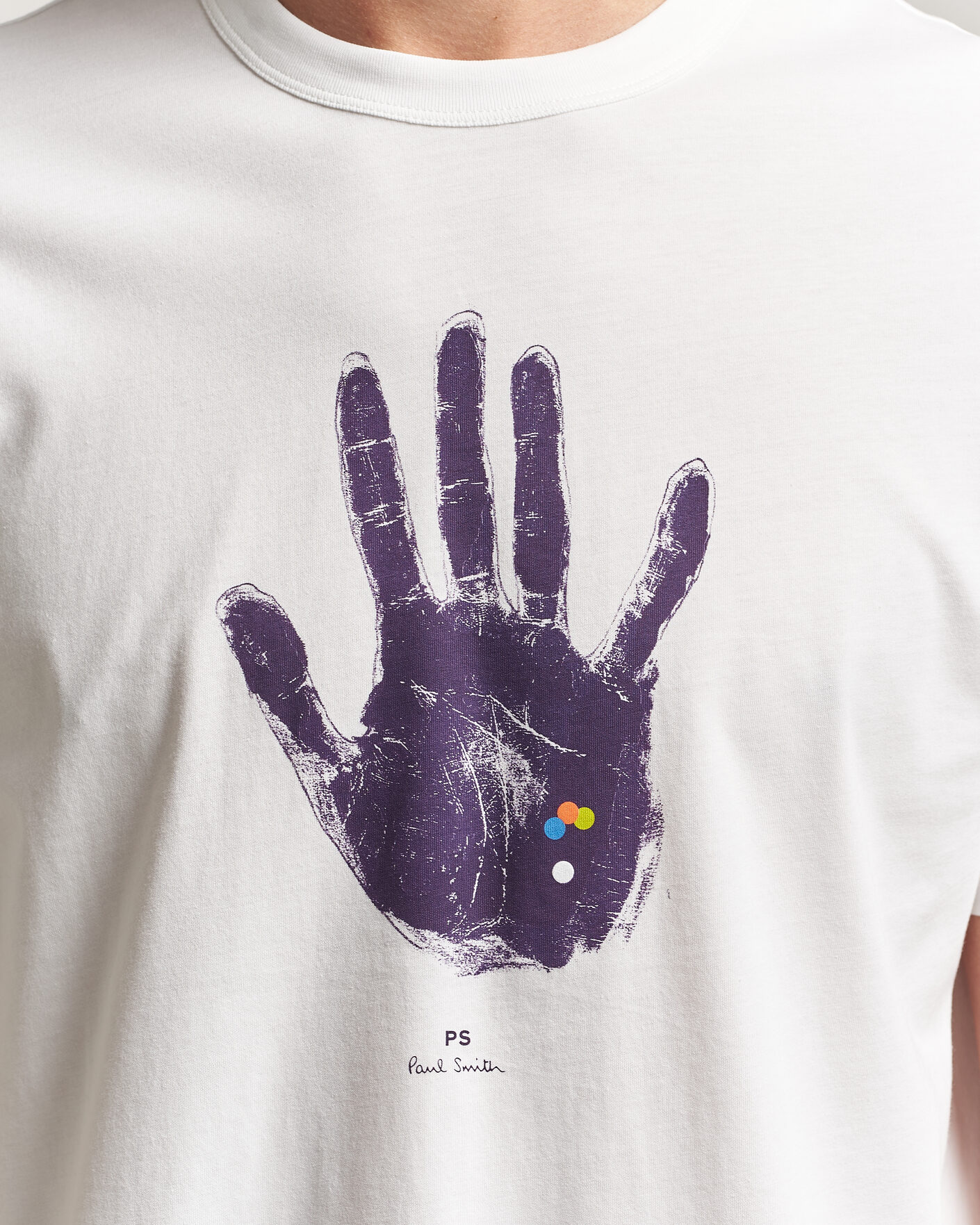 Mies | T-paidat | PS Paul Smith | Hand Crew Neck T-Shirt White