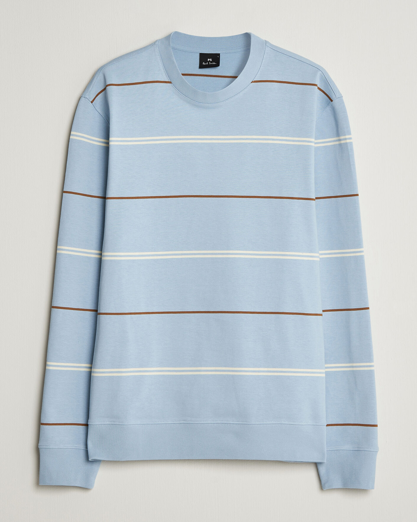 Mies | Puserot | PS Paul Smith | Cotton Striped Sweater Light Blue
