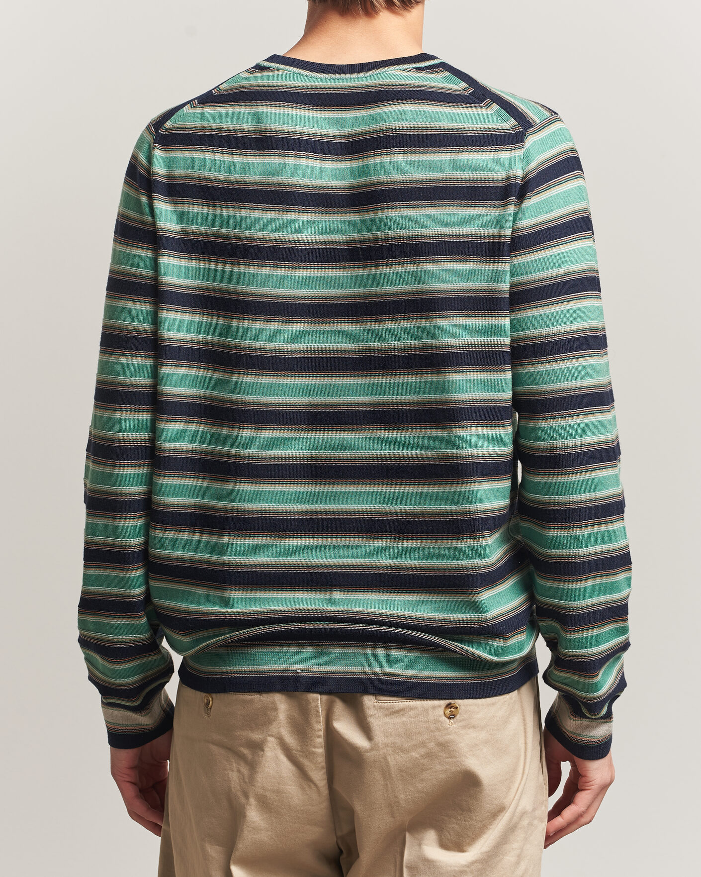 Mies | Puserot | PS Paul Smith | Merino Wool Knitted Striped Sweater Green